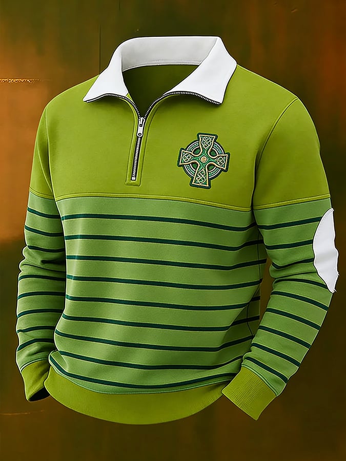 Man's Saint Patrick's Day estampado Sweatercamisa