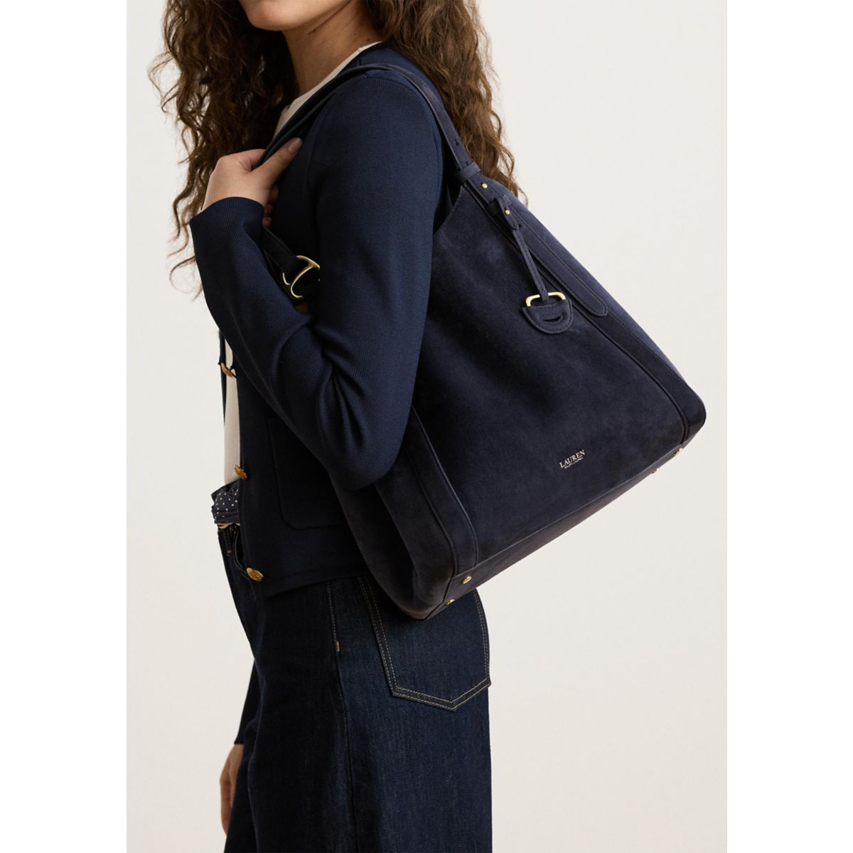 Sheep-Suede Large Tasha Tote Bag - 1