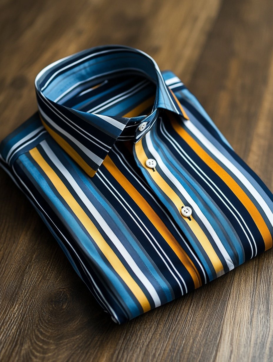 Camisa a rayas Luxe de manga larga para hombre