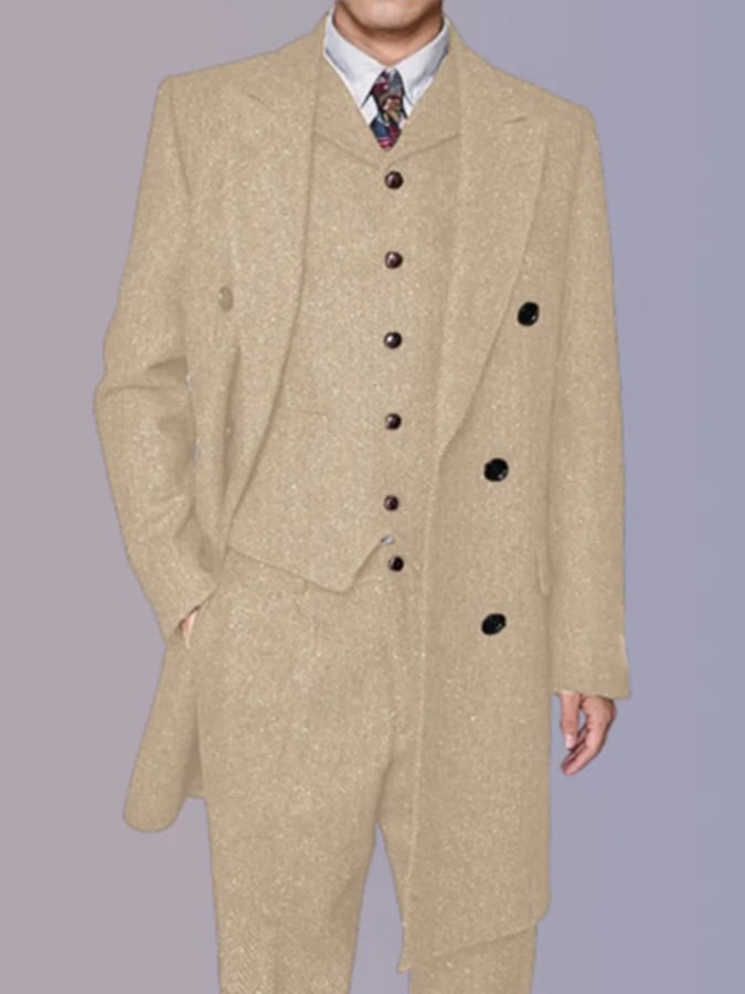 Ejecutivo Single-Breasted de color sólido Three-Piece Suit para hombre