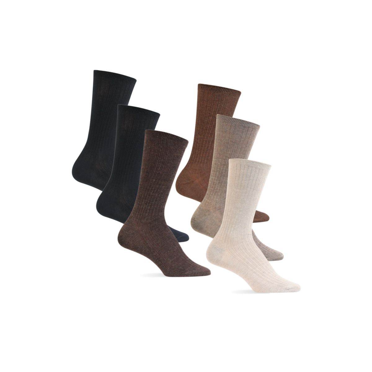 Ribbed Trouser Socks - 6 Pack - 1