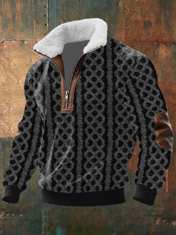 Sudadera Cable texturizado estampado casual para hombre