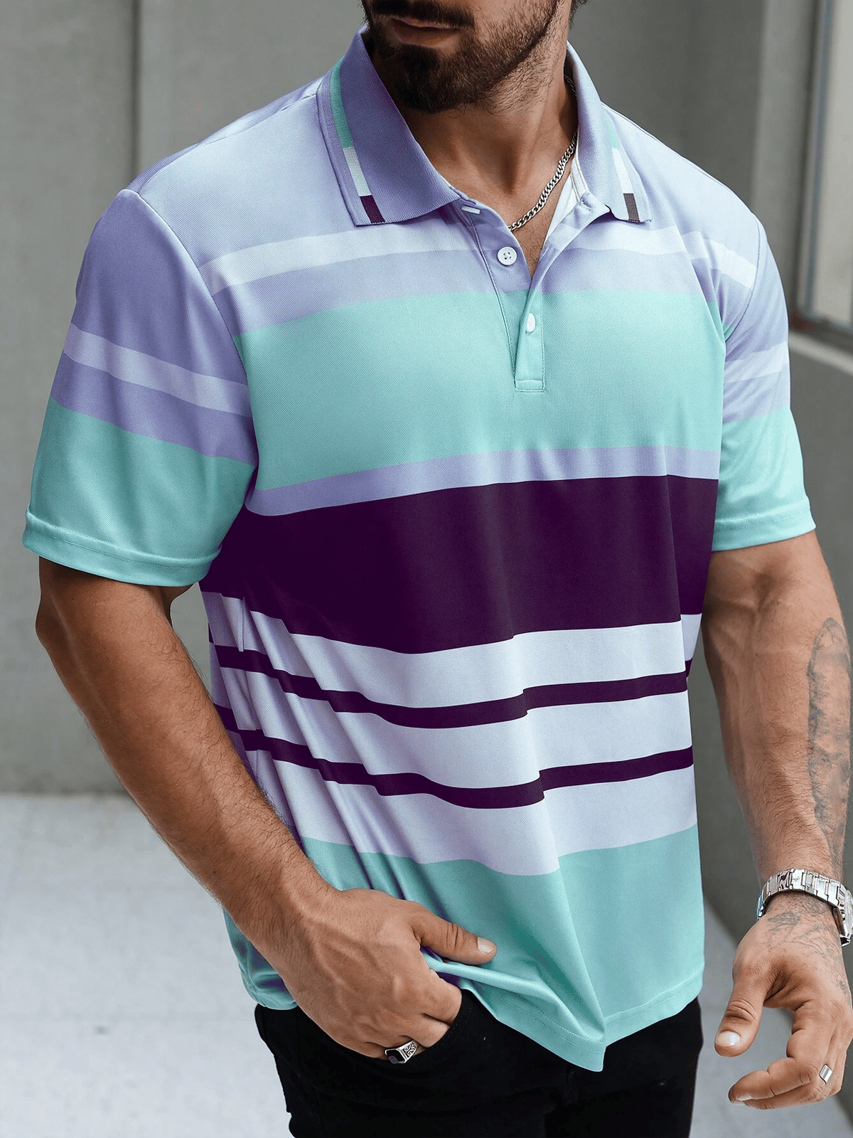 Camisa casual ejecutivo de moda polos para hombre