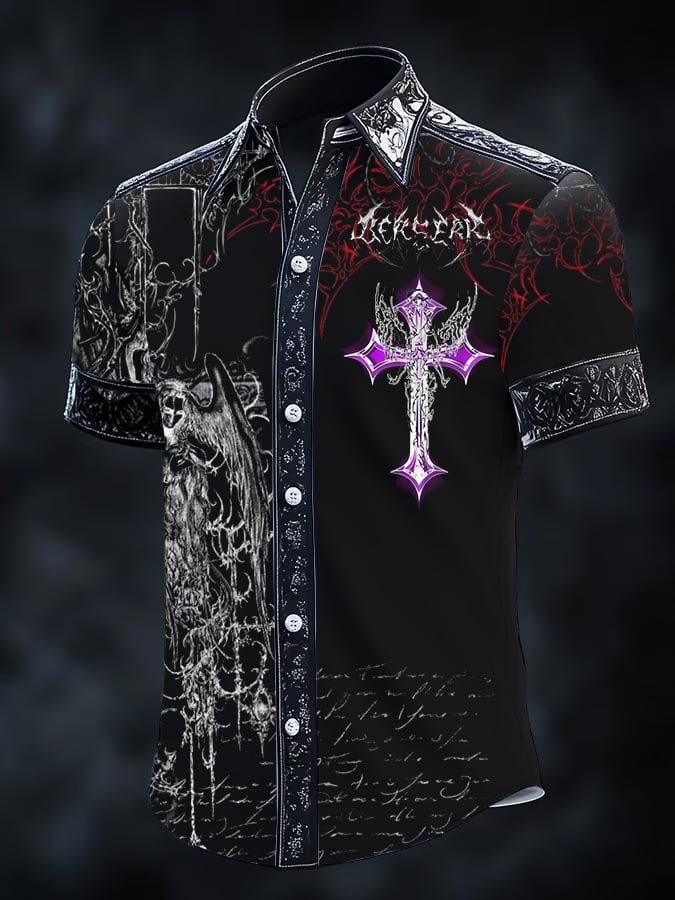 Camisa retro Gothic Dark para hombre