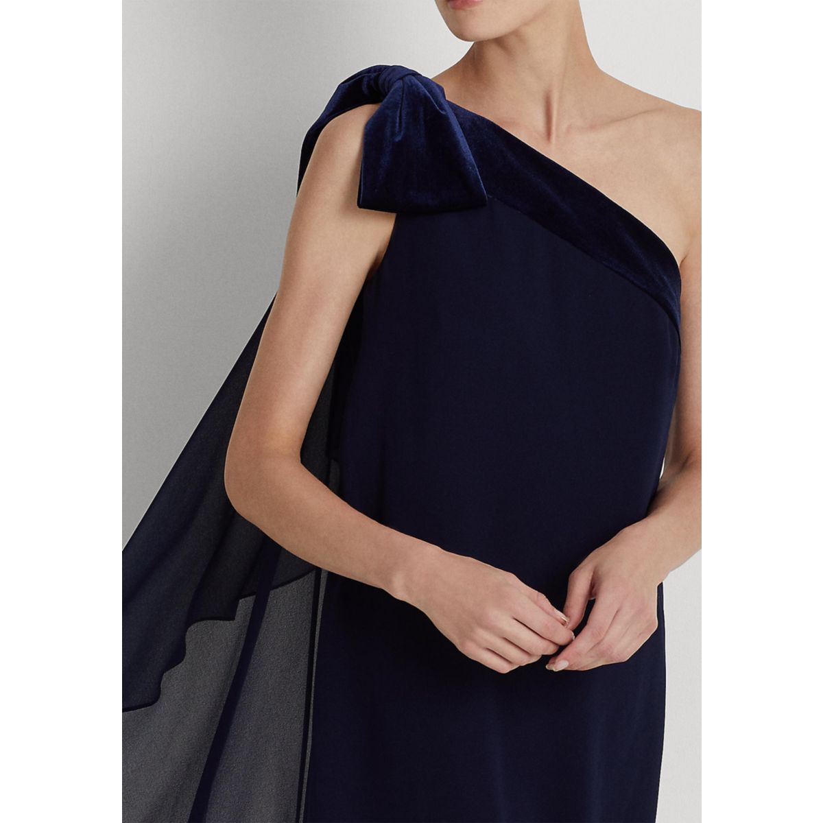 Chiffon One-Shoulder Dress - 3
