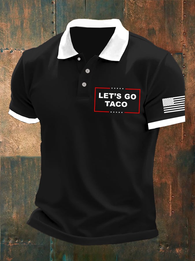 Camisa polo Let's Go Taco estampado para hombre