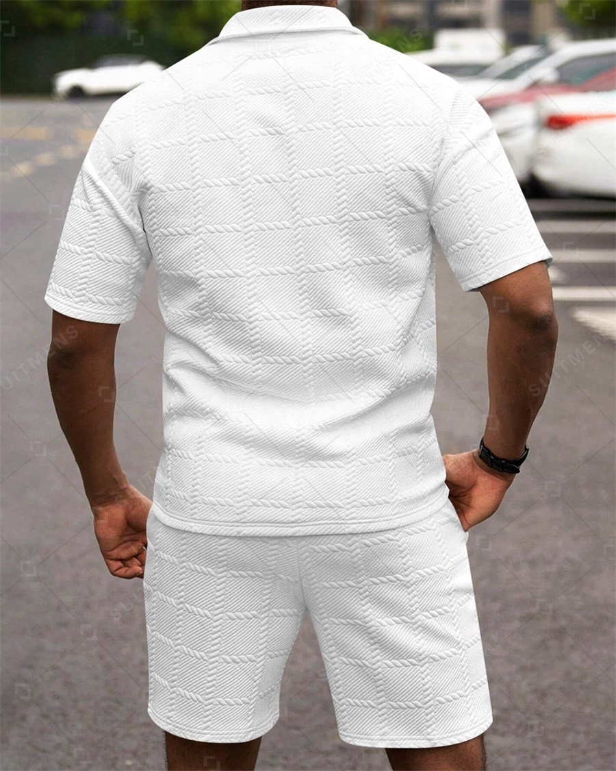 Camisa polo Simple Textured Summer Set 251 para hombre