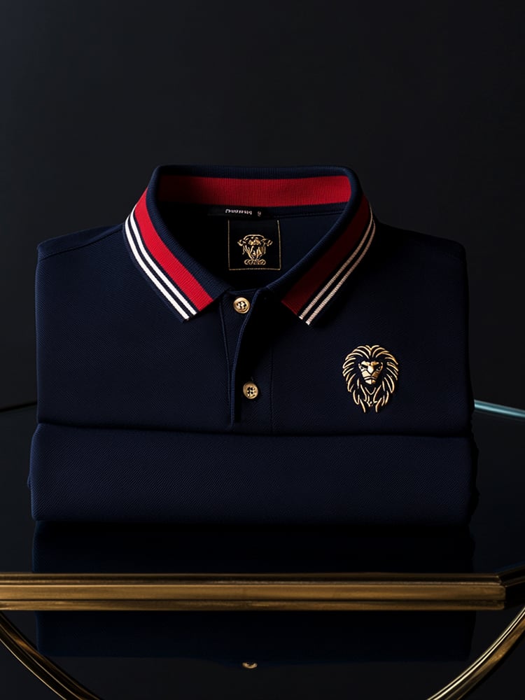 Camisa polo ejecutivo casual Logo Button de manga corta para hombre