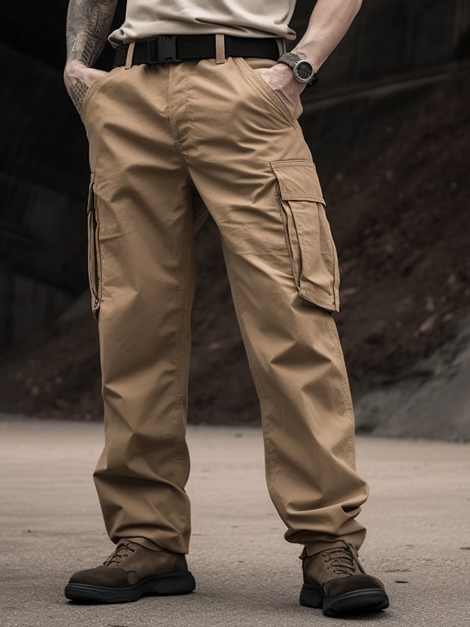 Vintage multi-bolsillo waterproof ripstop cargo para exterior trousers para hombre