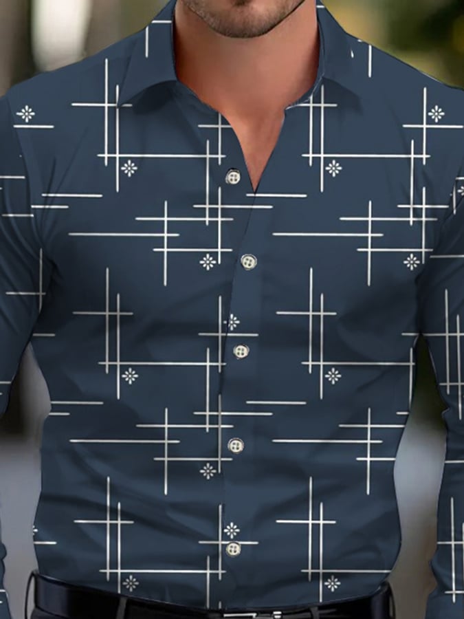 Ejecutivo Style geométrico Princamiseta para hombre