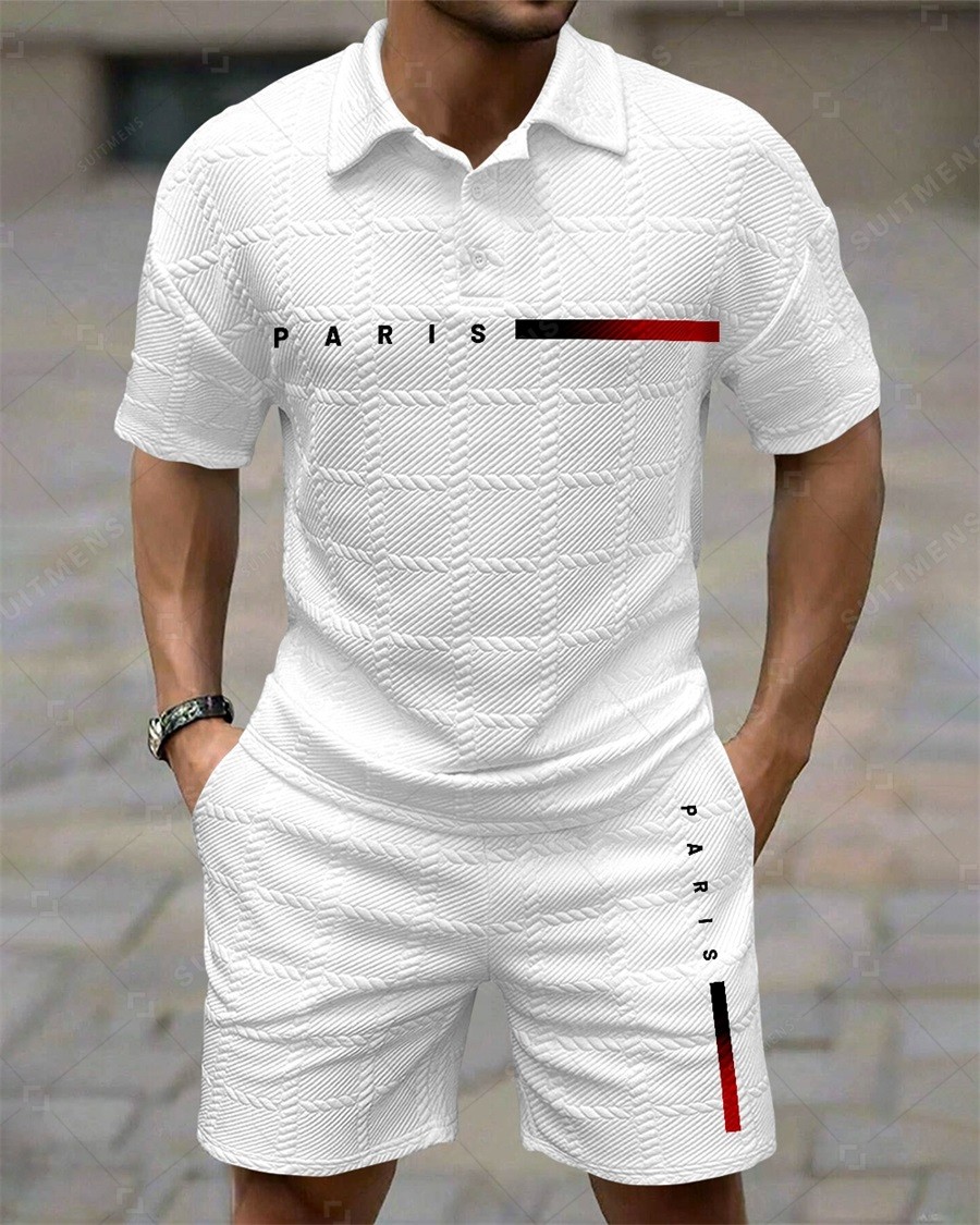 Camisa polo Simple Textured Summer Set 251 para hombre
