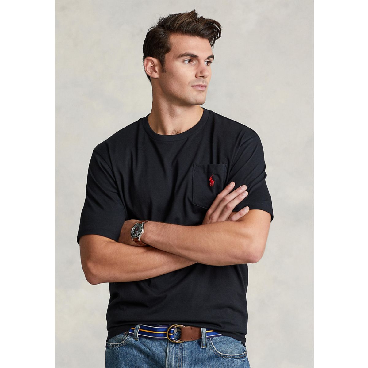 Big & Tall Classic-Fit Pocket Crewneck T-Shirt - 1