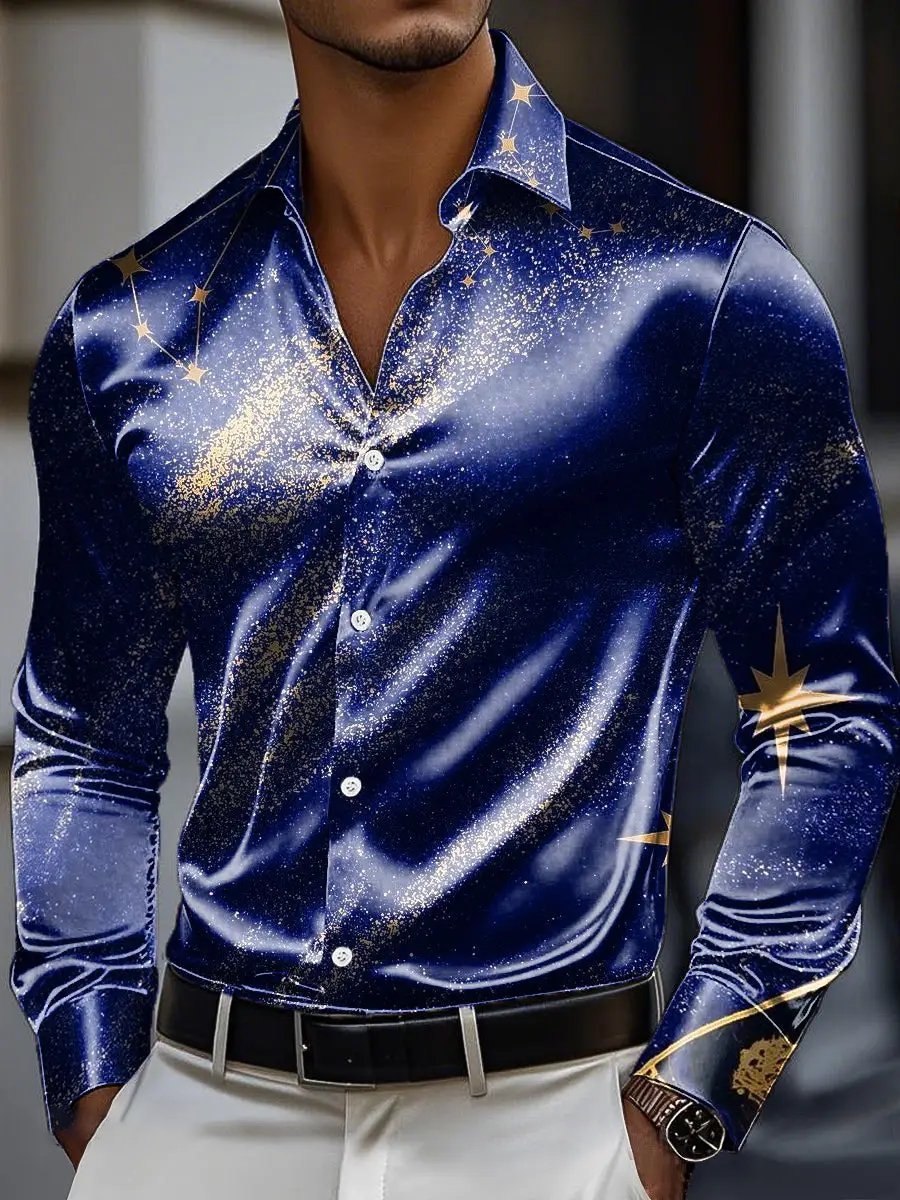 Camisa vintage de manga larga para hombre