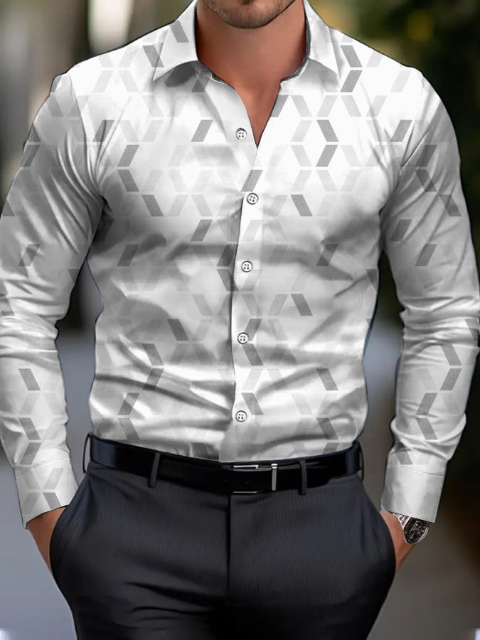 Ejecutivo Style geométrico Princamiseta para hombre