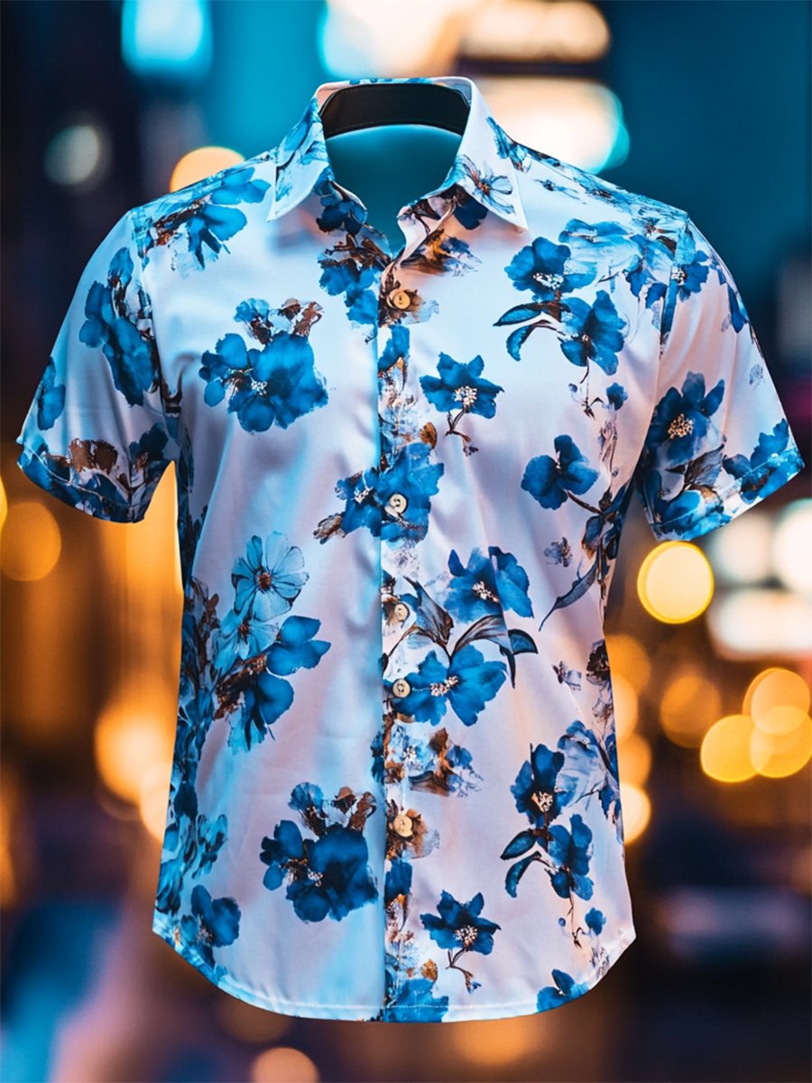 Camisa Resort casual floral Art de manga corta para hombre