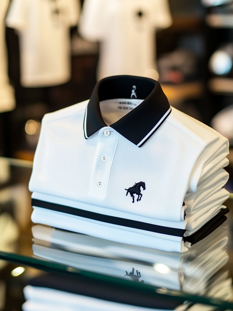 Camisa polo ejecutivo casual Button de manga corta para hombre