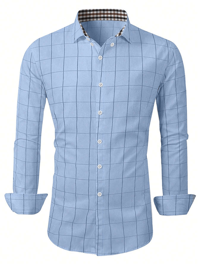 Camisa a cuadros ejecutivo casual para hombre