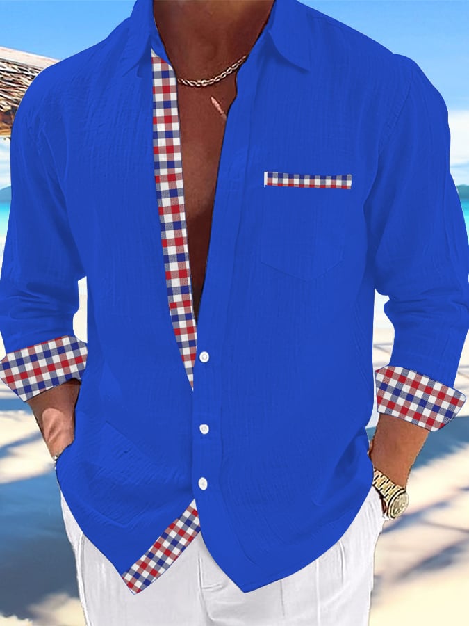 Camisa casual Hawaiian estampado Lapel para hombre