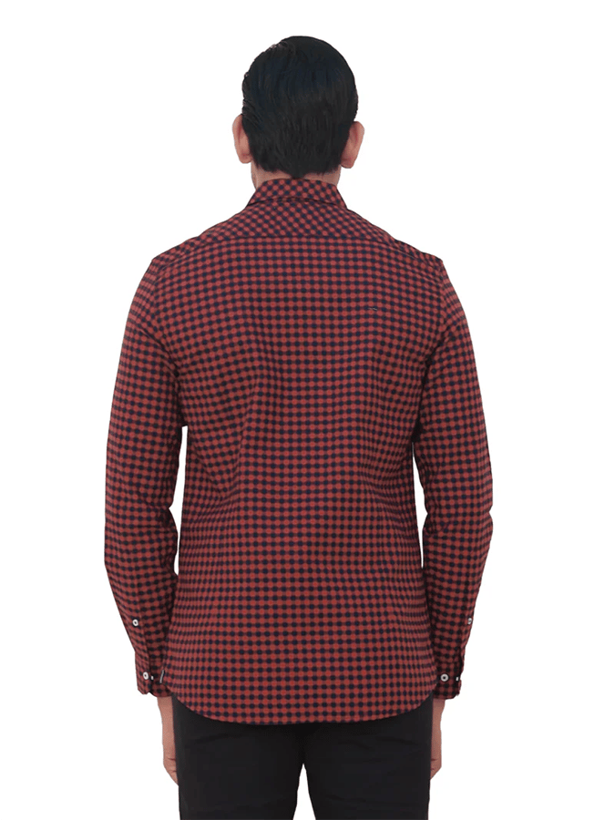 Camisa a cuadros Design bolsillo ejecutivo casual de manga larga para hombre