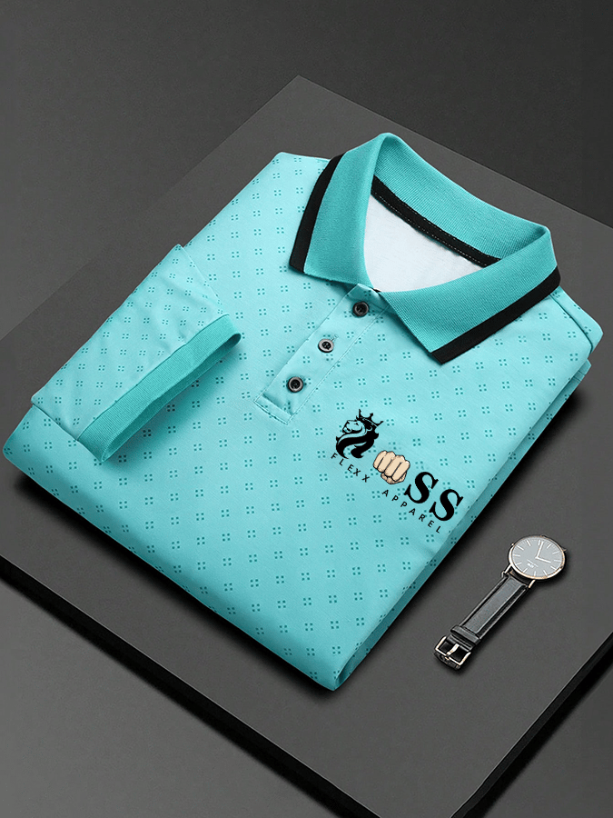 Camisa polo Letter estampado casual para hombre