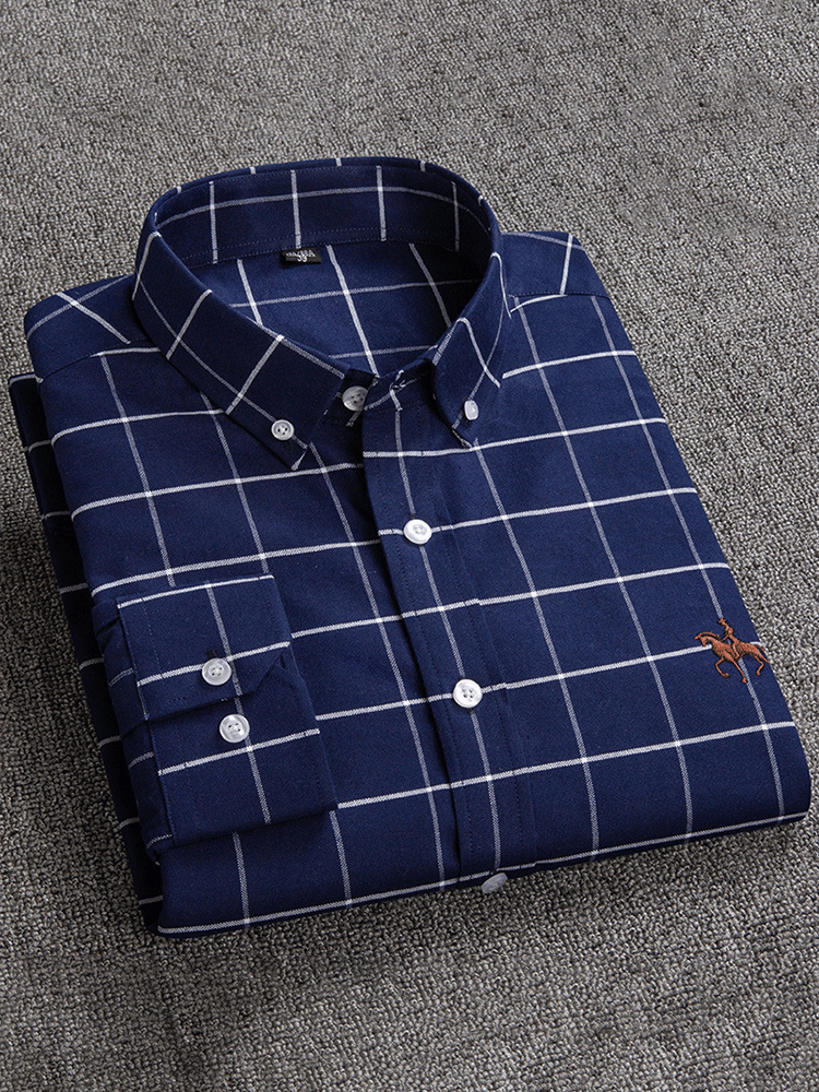Camisa 100% de algodón ejecutivo de manga larga para hombre