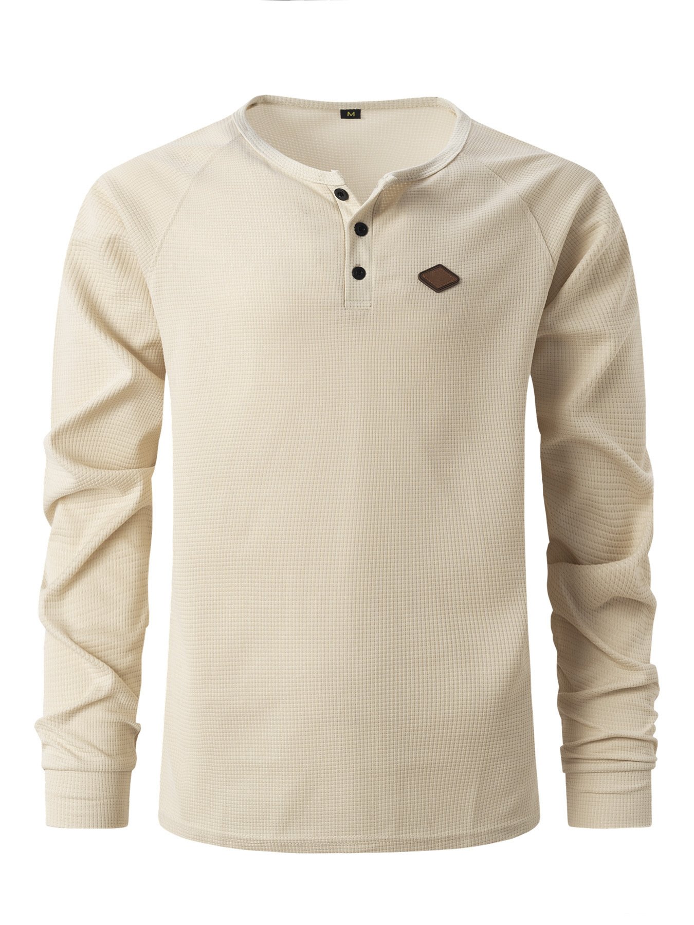 Casual Waffle Button Polo para hombre
