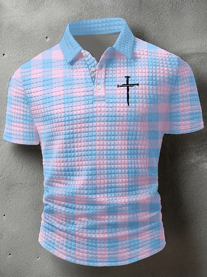 Camisa polo Faith estampado casual Checkered Fabric para hombre