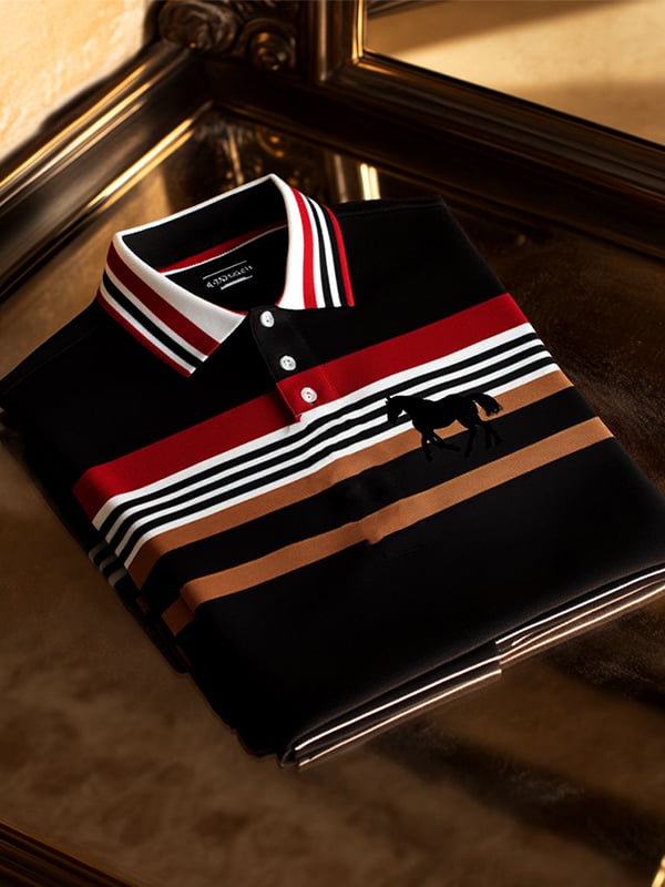 Camisa polo clásico ejecutivo Logo Button de manga corta para hombre