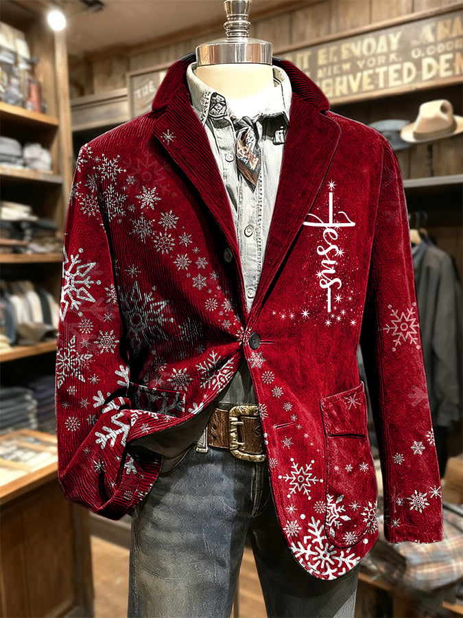 Saco retro Christmas Faith casual para hombre
