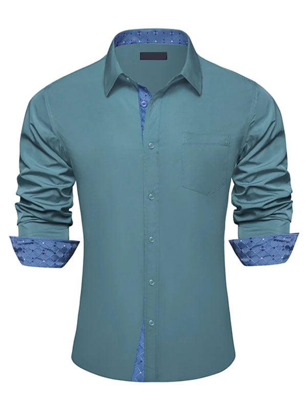 Camisa satén Luxe de manga larga con botones para hombre