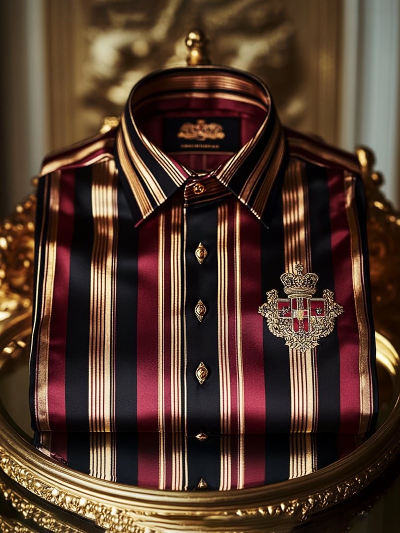 Camisa satén Luxe de manga larga con botones para hombre