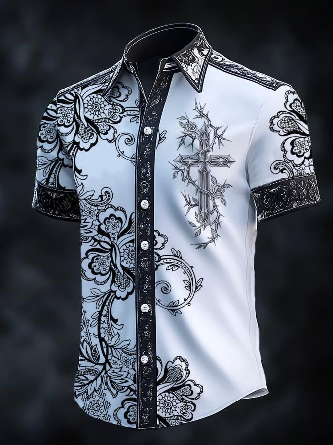 Camisa retro Gothic Dark para hombre