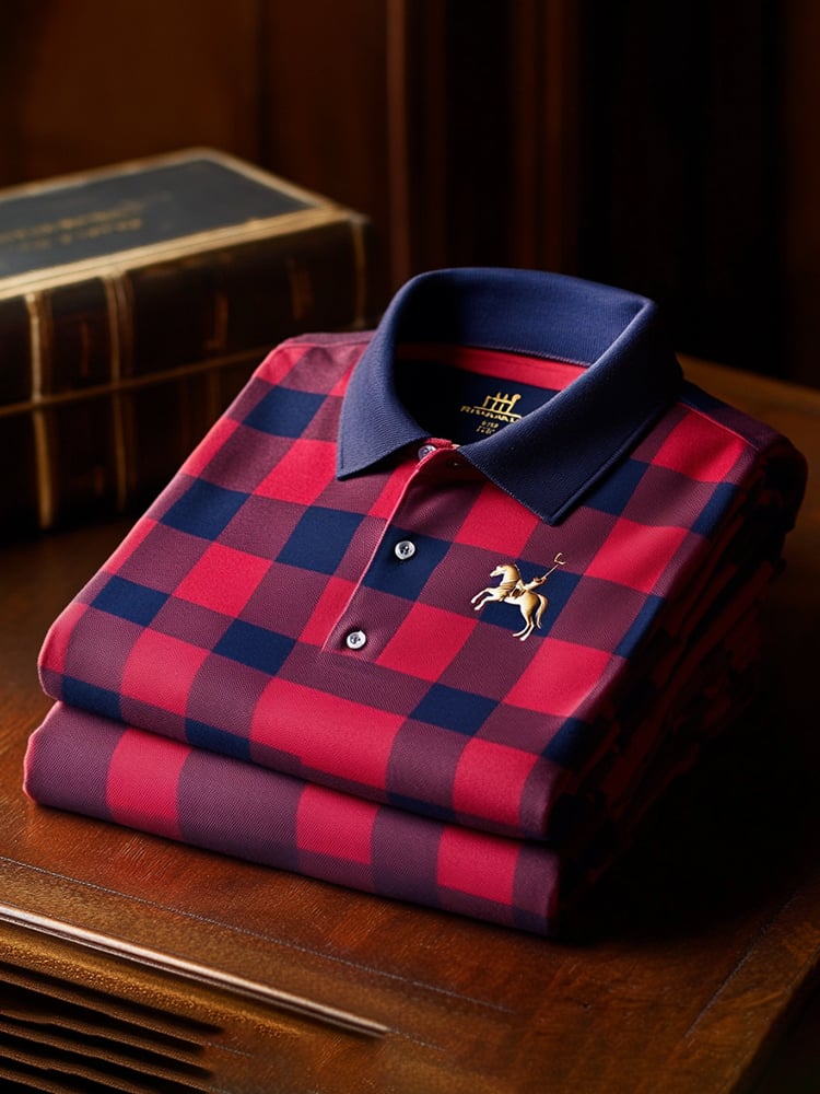Camisa polo clásico ejecutivo Logo Button de manga corta para hombre