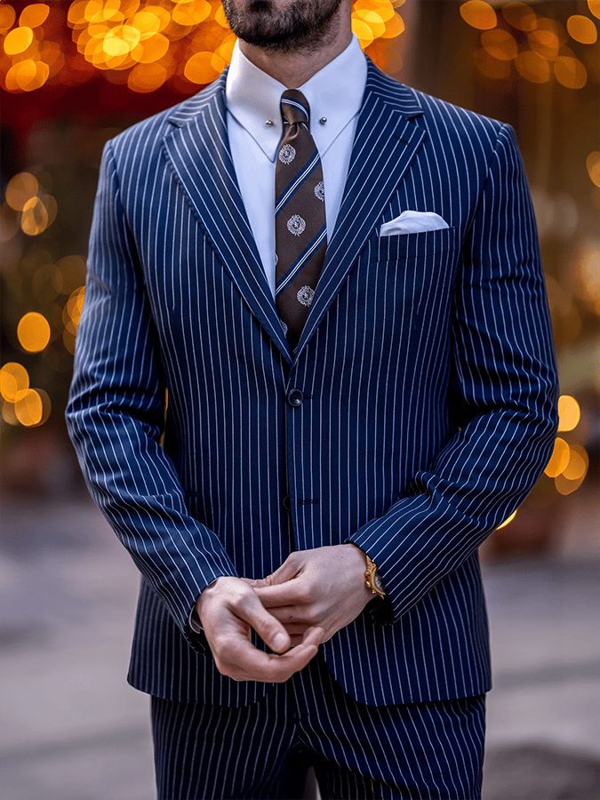 Chaqueta retro Single Breasted a rayas Gentleman ejecutivo Suit para hombre