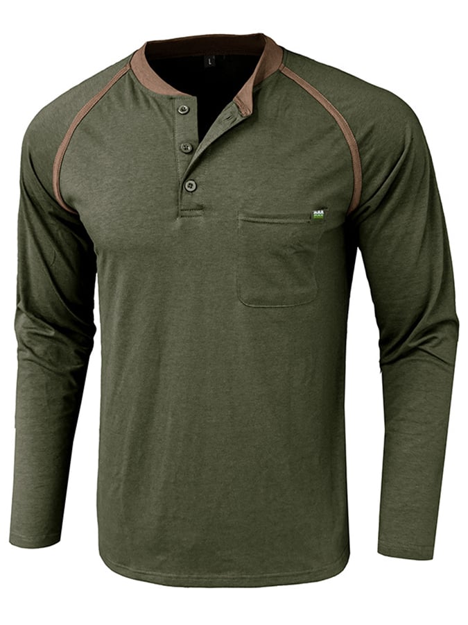 Camisa polo Sports casual Raglan Sleeve Half Button