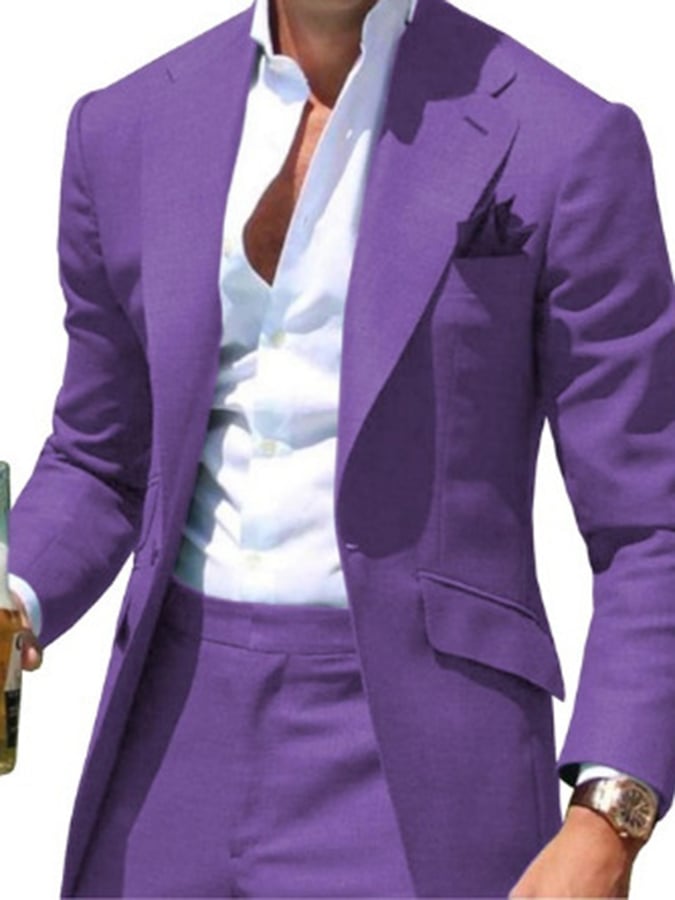 Ejecutivo Double Breasted Side Suit Two-Piece Suit para hombre