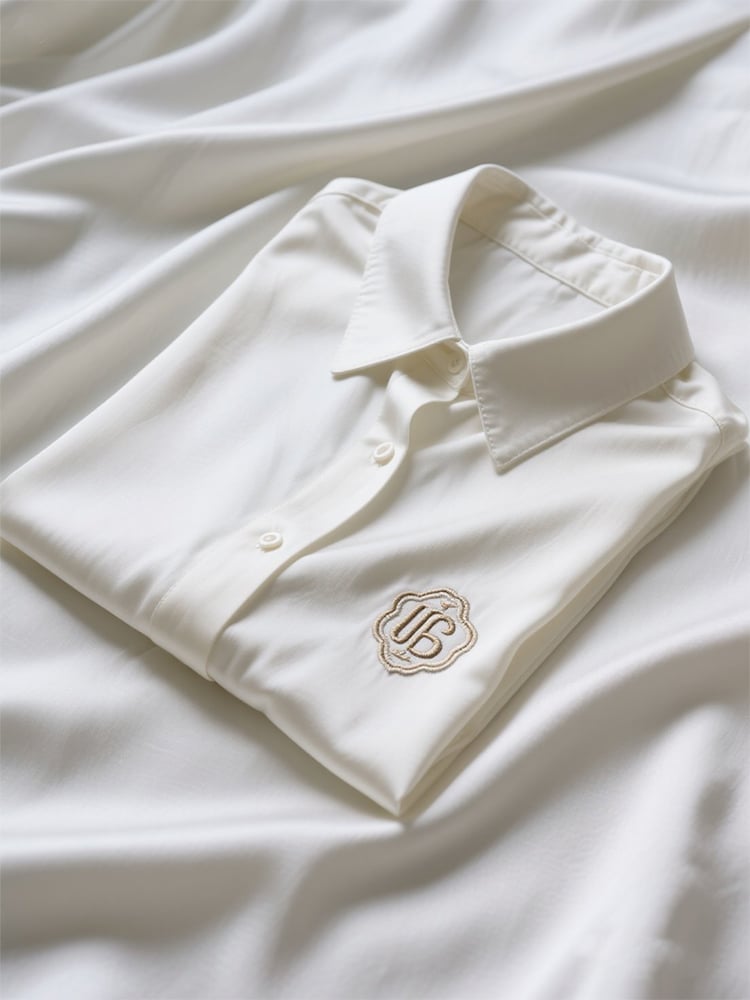 Camisa ejecutivo casual Logo solapa de manga corta para hombre