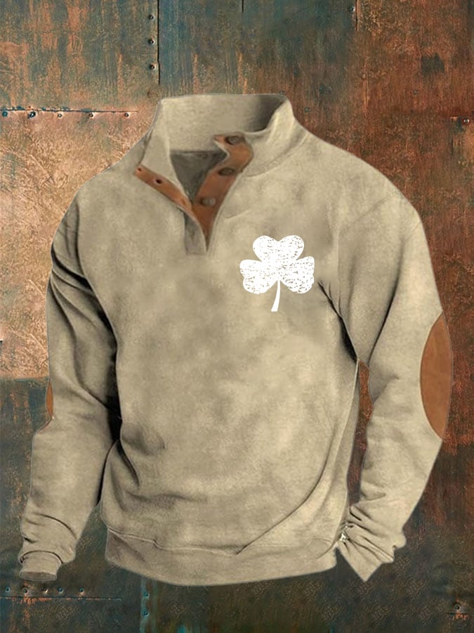 Sudadera St. Patrick's Day estampado Button para hombre