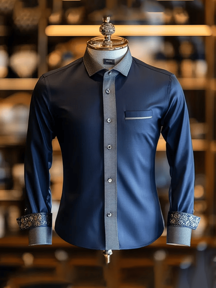 Camisa Contrast Luxe de manga larga para hombre