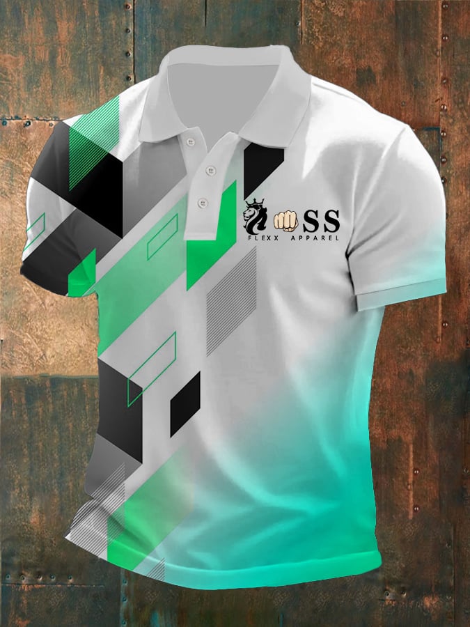 Camisa polo retro ejecutivo casual contrast color para hombre