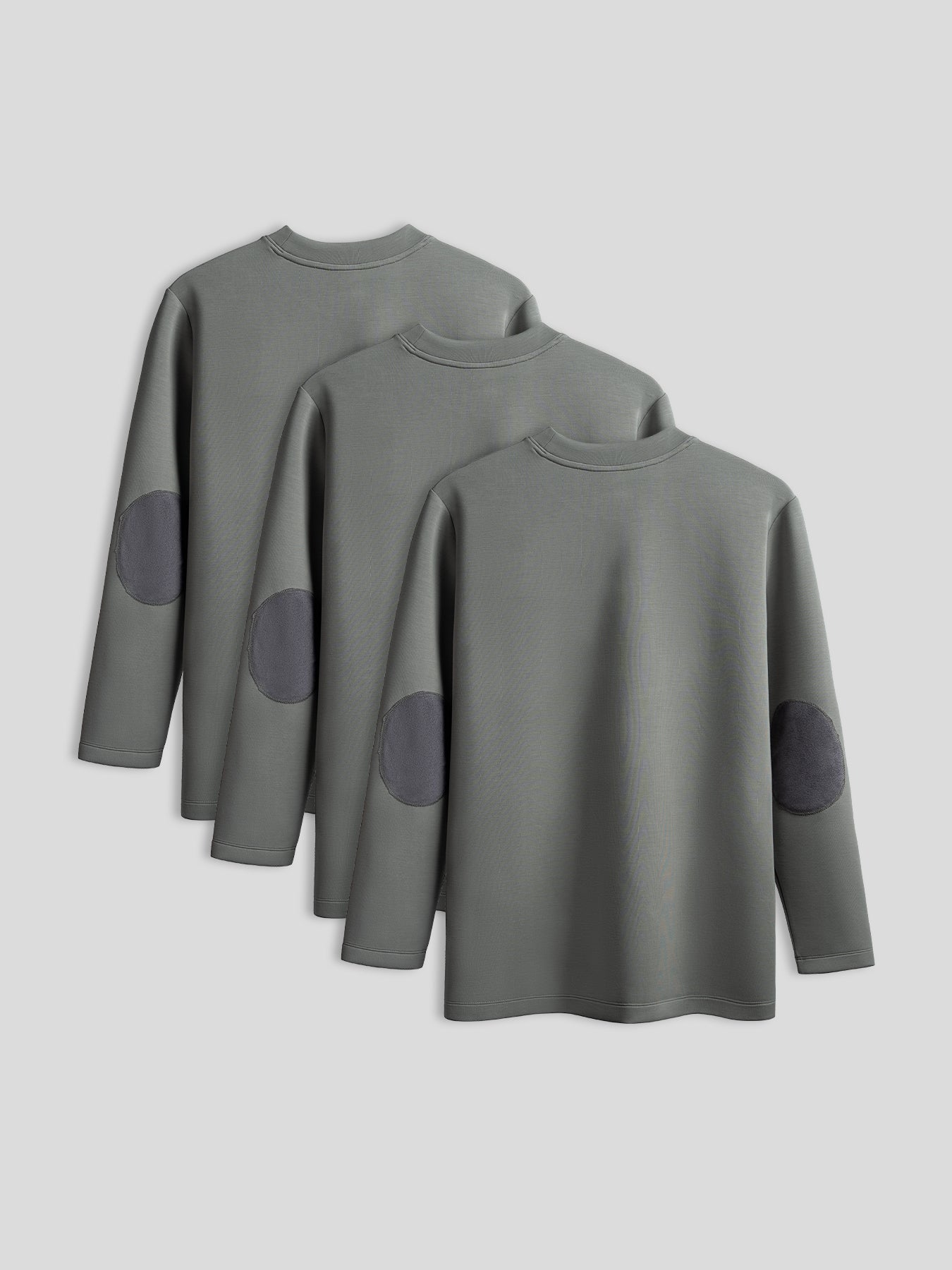 Modal Blend Elbow Patch de manga larga Tee 3-Pack