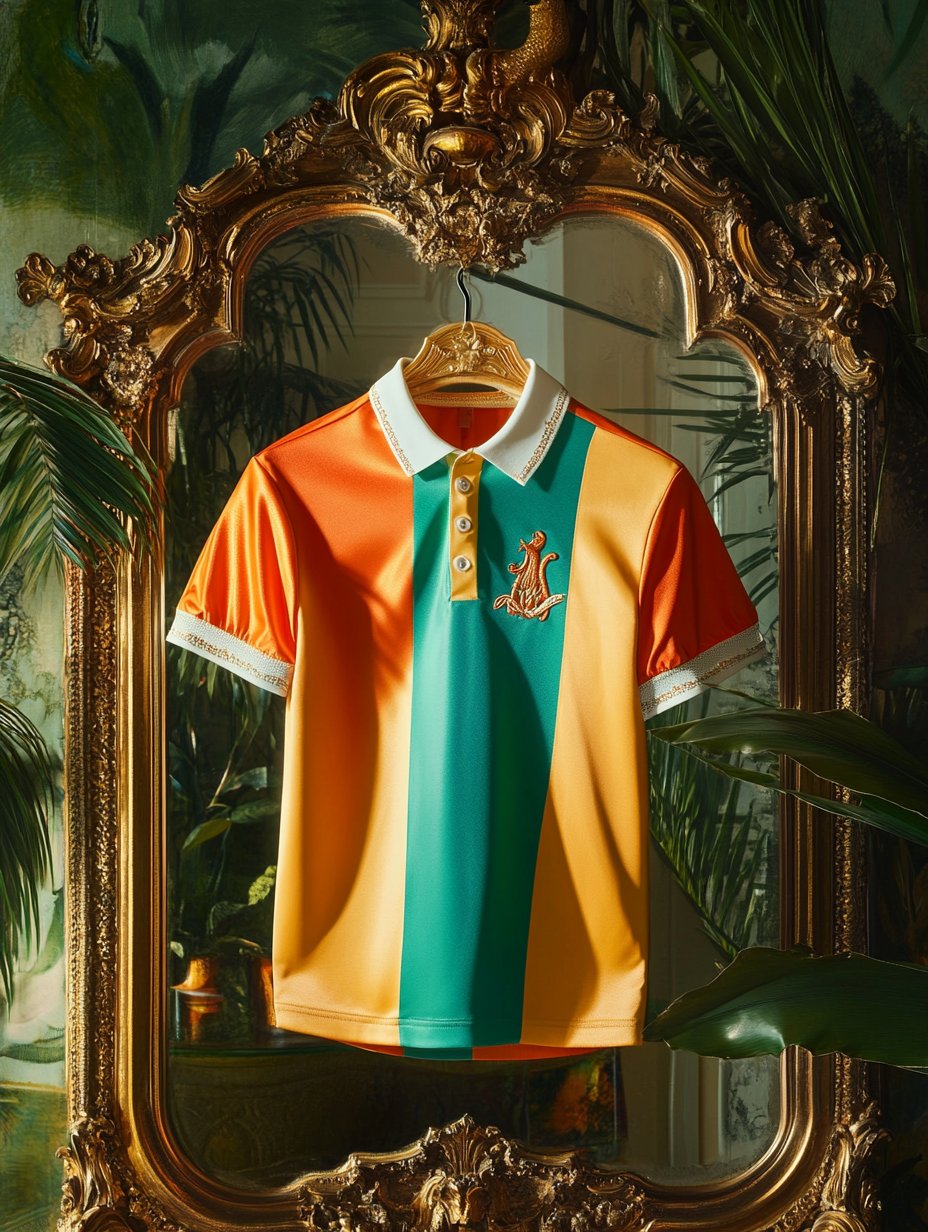 Camisa polo ejecutivo de lujo estampado Button de manga corta para hombre