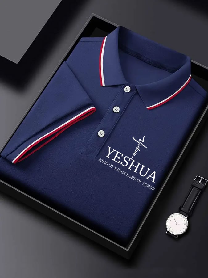 Camisa polo “Yeshua King OF Kings Lord Of Lords�?estampado para hombre