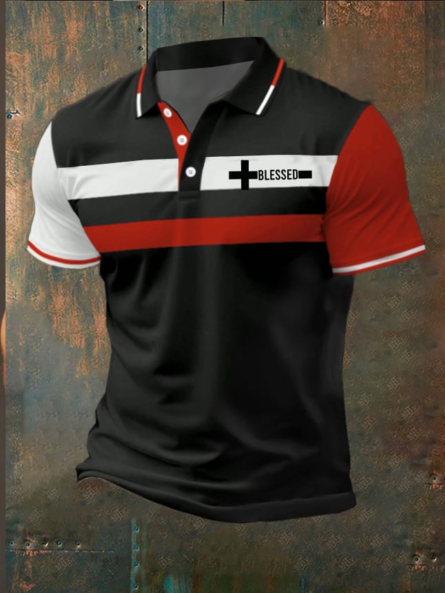 De moda casual Faith Contrast Color Polo para hombre