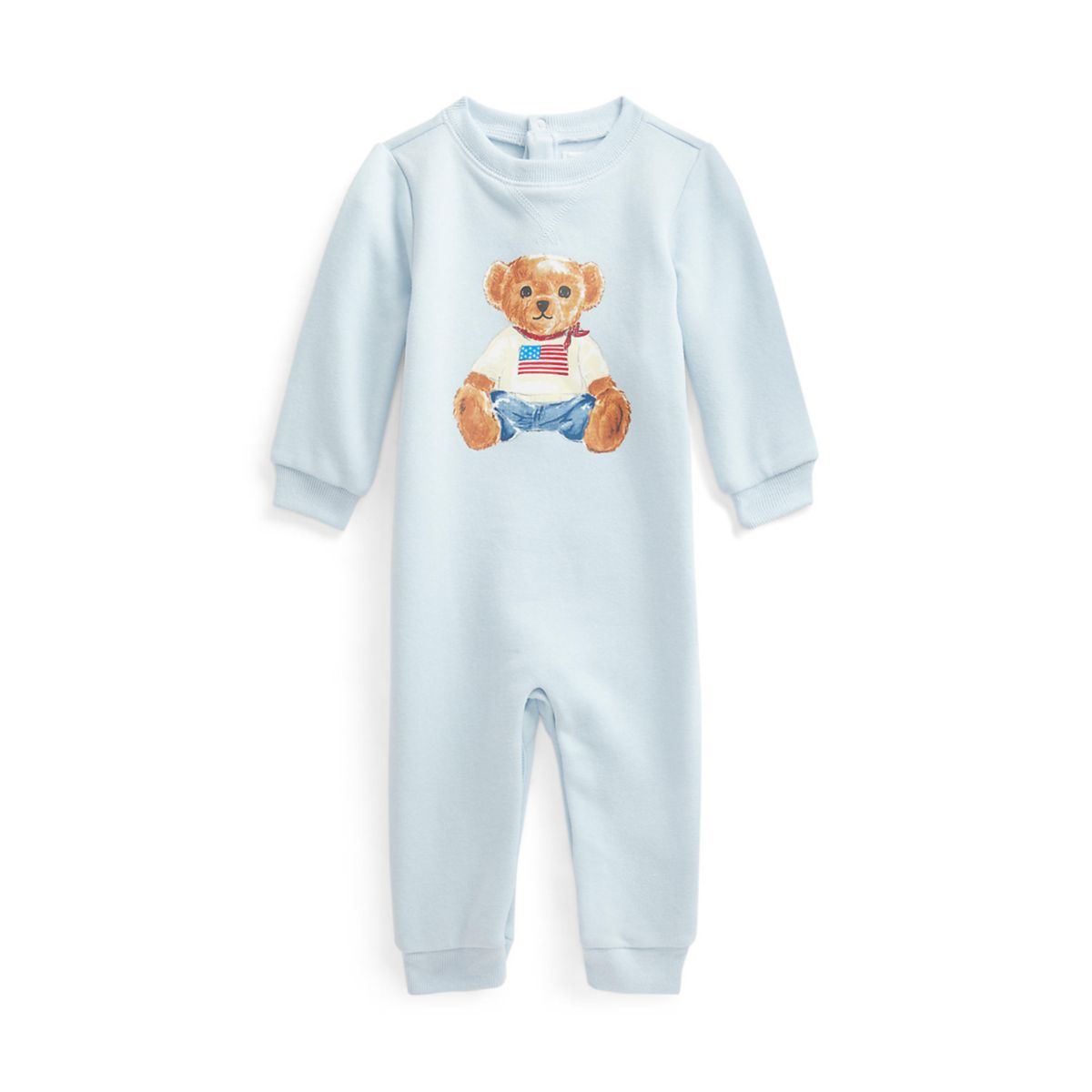 Baby Boys Polo Bear Fleece Coveralls - 1