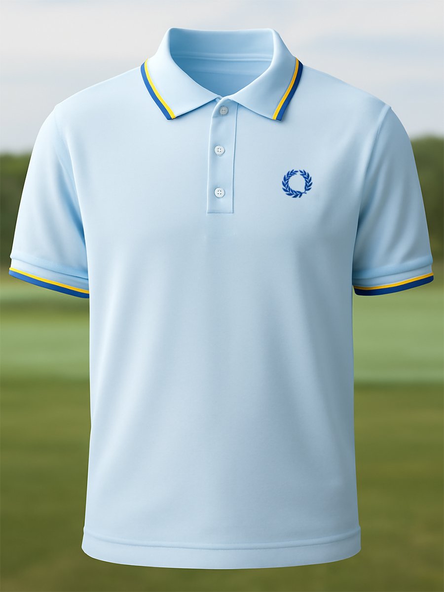 Camisa polo ejecutivo casual Button de manga corta para hombre