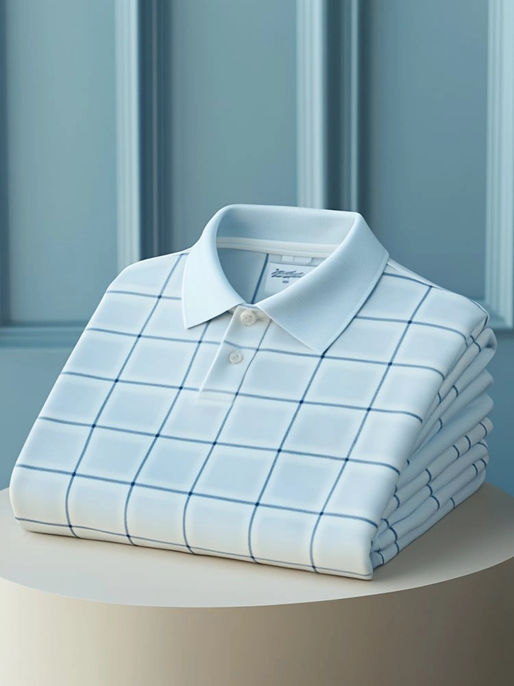 Camisa polo clásico ejecutivo Logo Button de manga corta para hombre