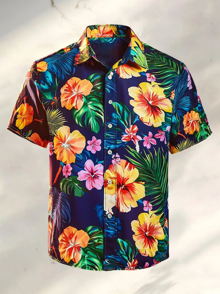 Camisa Resort casual floral Art de manga corta para hombre