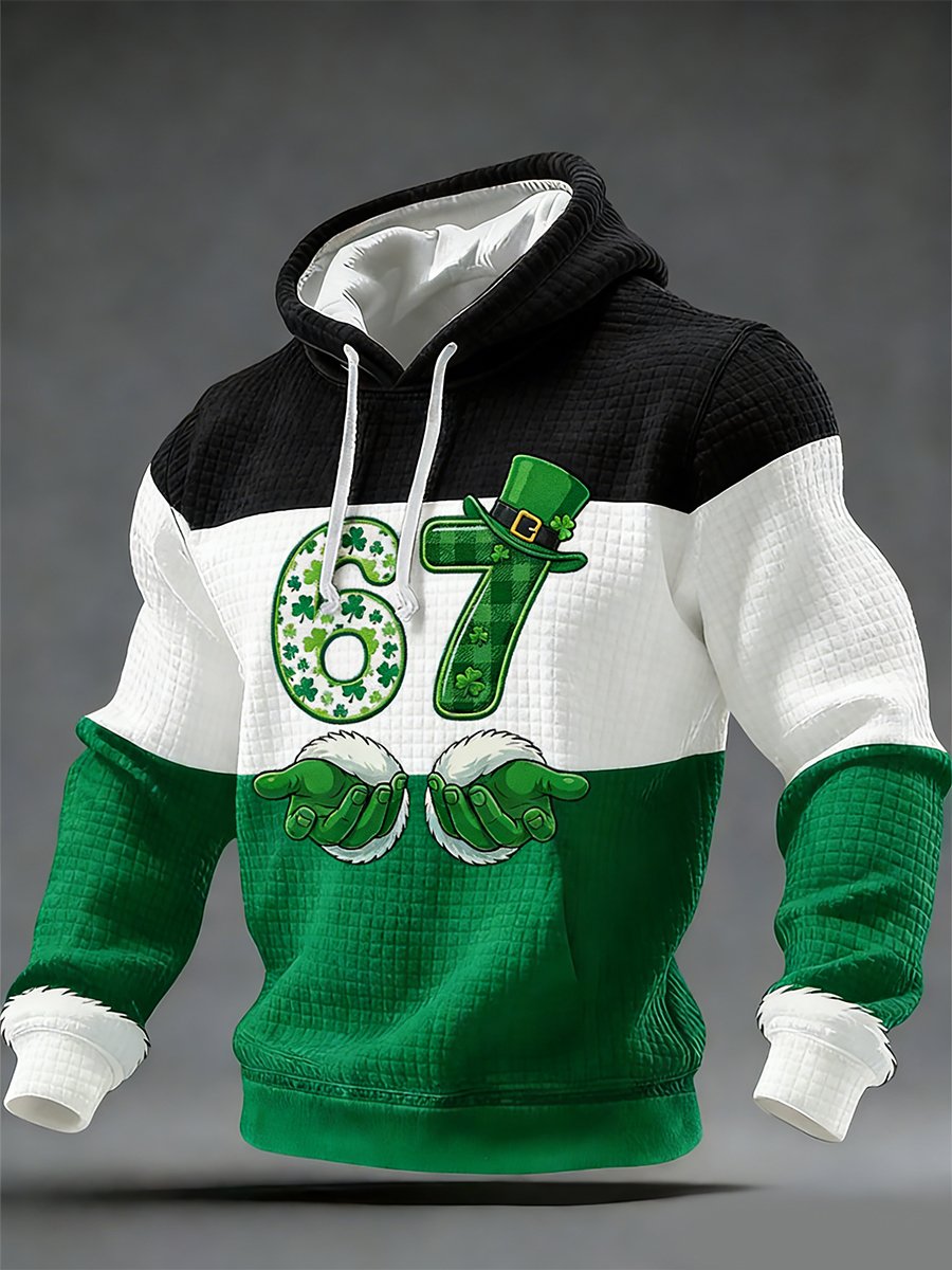 Sudadera 67 St. Patrick's Day Fun con gorrasucha