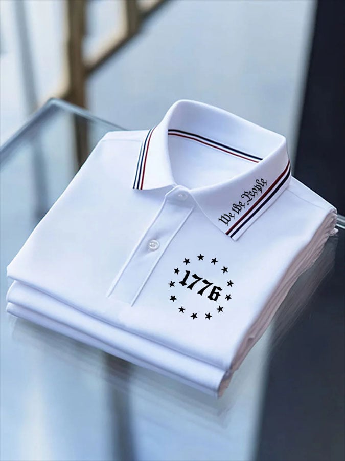 Camisa polo We The People 1776 estampado casual para hombre